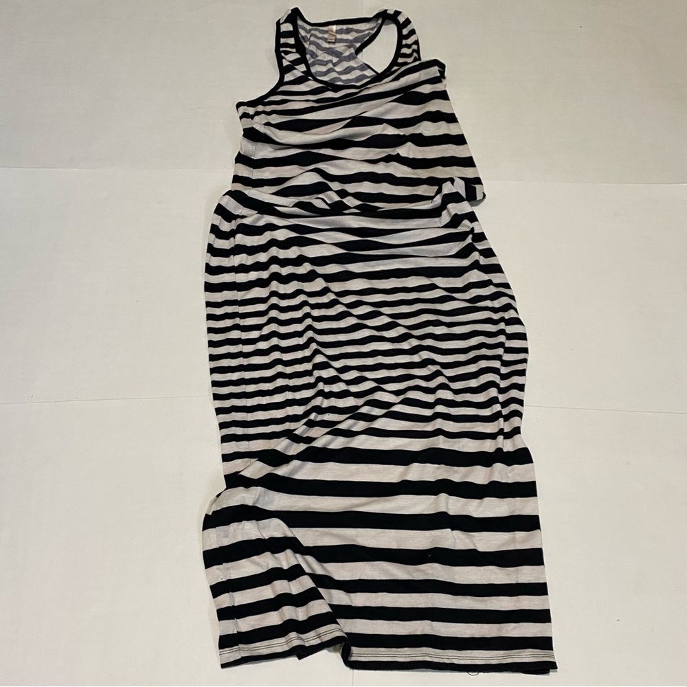 48. Xhilaration Black and White Striped Maxi Dress